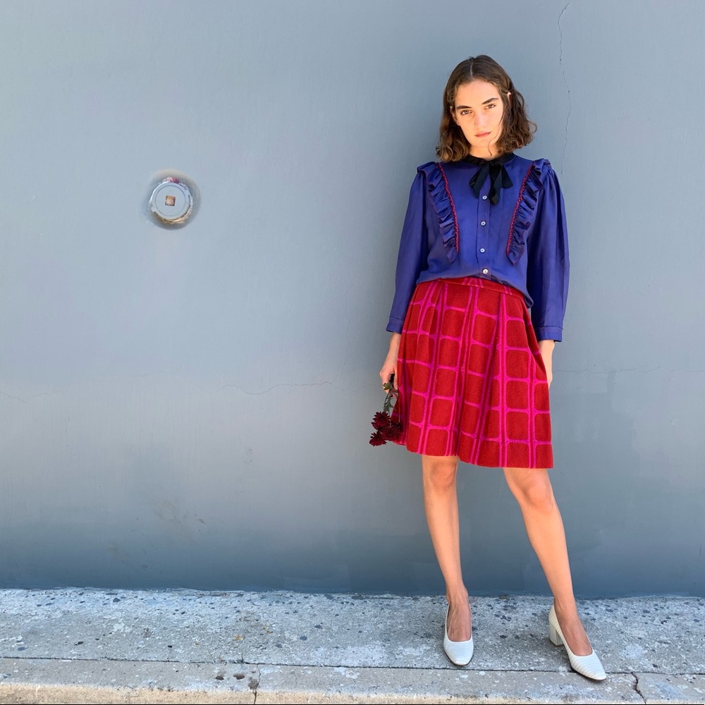 Marc Jacobs ruffle purple blouse